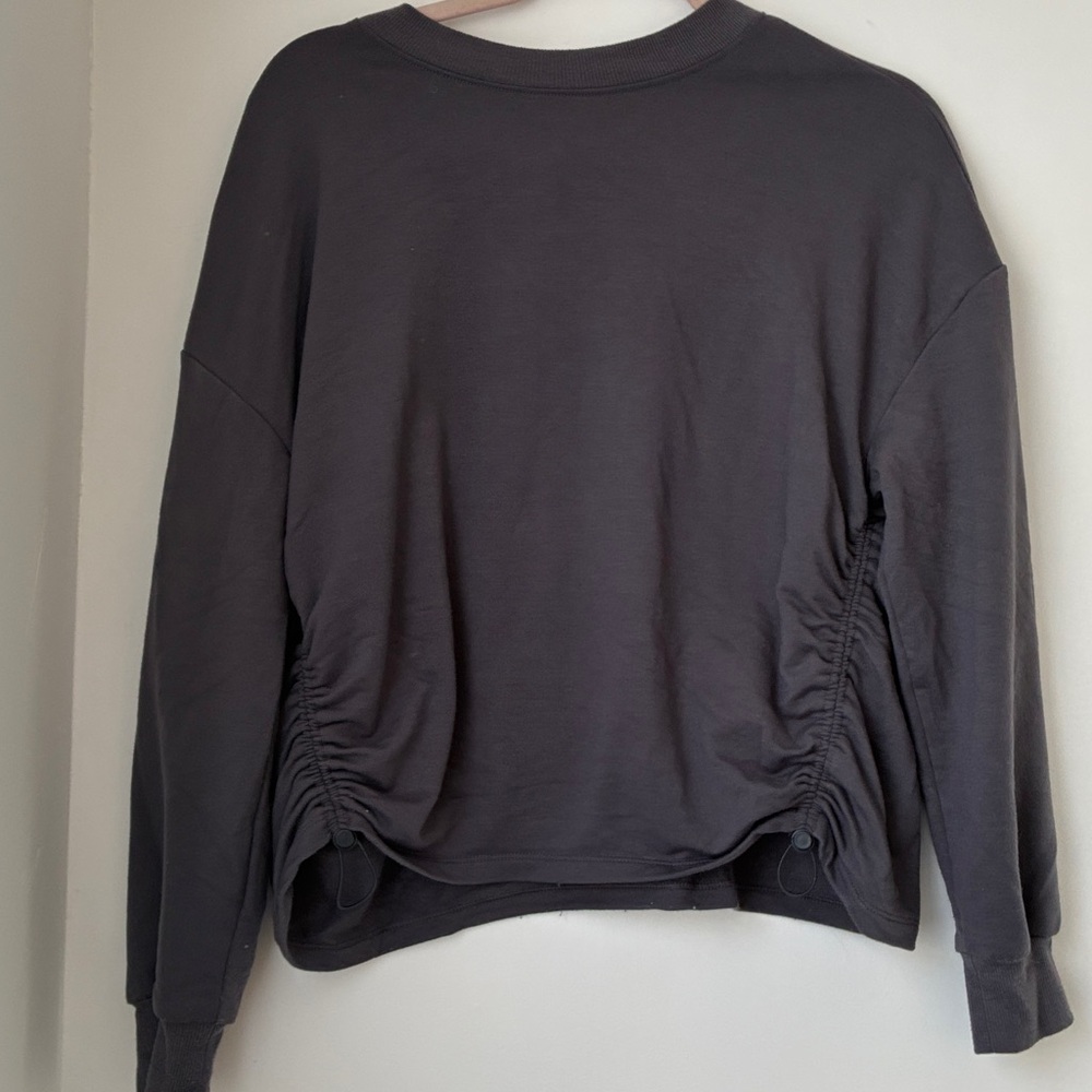 Sincerely Jules Charcoal Sweatshirt Cinched Sides With Pulls NewWithout Tags